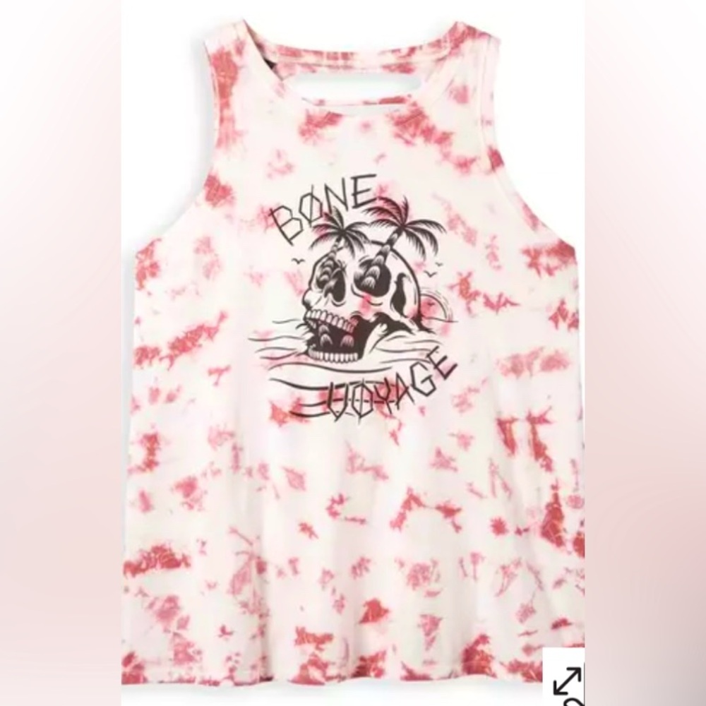 Tie-Dye Graphic Tank Top - Pink